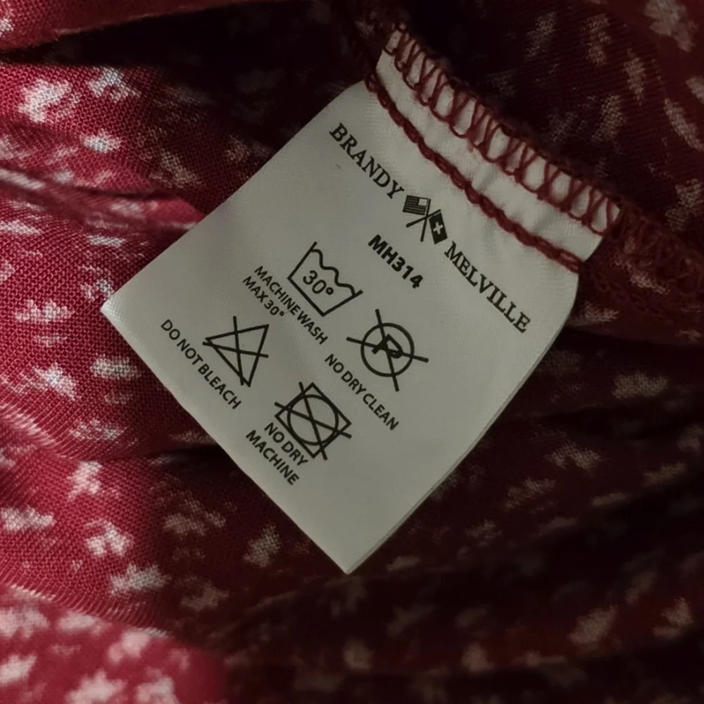 Brandy Melville Red Floral Mini Dress Tie Back - Picture 4 of 5